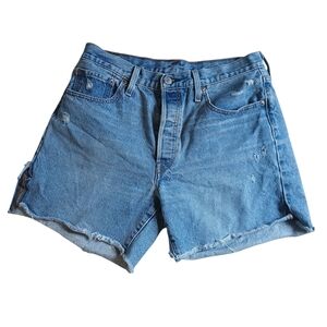 Up-Cycled Levi's Shorts Vintage Style Blue Jean Denim